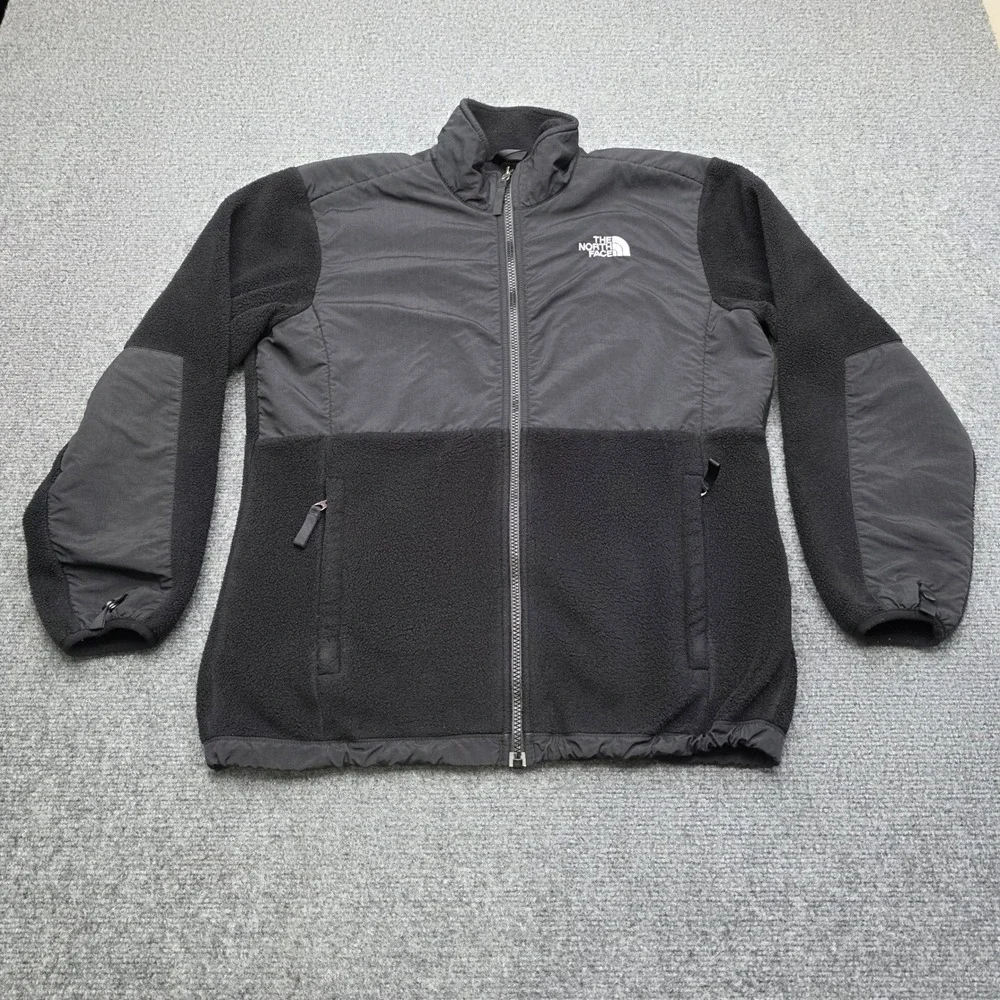 The North‎ Face Denali Jacket Girls XL Black Polartec Fleece Full Zip Youth Coat